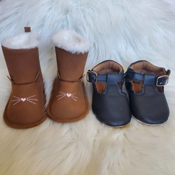 Carters Boot & Myggpp Mary Jane Crib Shoe Baby Shoes 6-9 Months - Picture 1 of 13